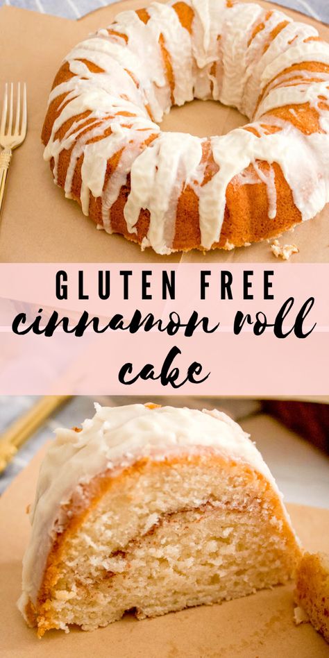 Bundt Cake Gluten Free, Cinnamon Roll Bundt Cake, Gluten Free Bundt Cake, Gluten Free Cinnamon, Gluten Free Cake Recipe, Cake Gluten Free, Easy Gluten Free Desserts, Cinnamon Roll Cake, Gluten Free Bakery