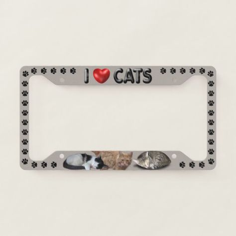 #ILove Cats #LicensePlateFrame Car Deco, I Love Cats, Girly Car, Cute Car Accessories, Room Deco, Car Personalization, Pretty Cars, License Plate Frame, License Plates