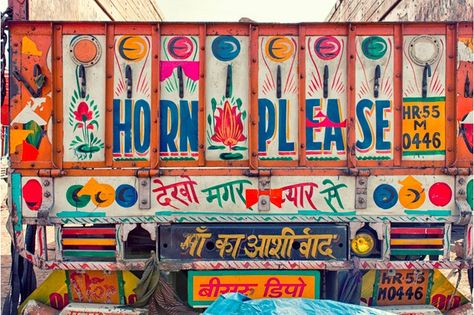 Indian Truck, Truck Art, Indian Folk Art, Stained Glass Panels, Master Bedrooms Decor, Decorating Blogs, Be Proud, Indian Design, Full Colour