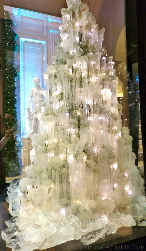 Ice Christmas Tree at George V Christmas Tree Spiral, Ice Christmas Tree, Spiral Christmas Tree, Tree Themes, Beautiful Christmas Trees, Merry Christmas To All, White Tree, Christmas Door Decorations, Christmas Past