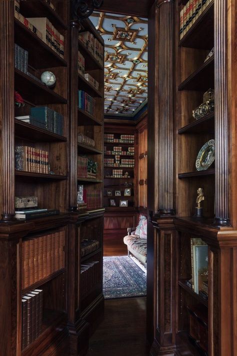 Hidden Library In House, Secret Places In Houses, Home Library Room Luxury, In House Library, Secret Passageways In Houses, Secret Library Room, Dream Library Home, Secret Room Design, Classic Home Library Design