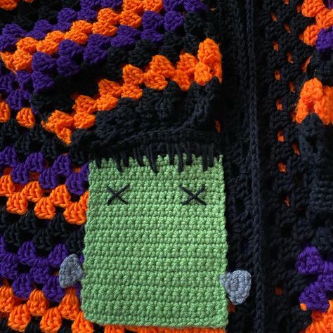 Time to ✨sprinkle✨ some Halloween on the feed with this awesome cardigan I made a couple years ago! 🎃🧟‍♀️🦇 Signature season colors + a Frankenstein pocket = the perfect holiday fashion 🖤 With the air getting chilly it’s time to pull it out of the closet! #crochet #halloween #crochetcardigan #halloweencrochet #crochetfashion #handmadecardigan #grannysquarecardigan #tistheseason #frankenstein #crochetwearable #october #sweaterweather Spooky Crochet, Crochet Halloween, Out Of The Closet, Halloween Crochet, The Closet, Crochet Cardigan, Season Colors, Crochet Fashion, Frankenstein