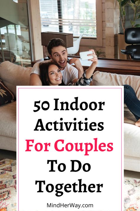 50 Fun things for couples to do at home when bored. Are you and your partner stuck at home with nothing to do? Try these 50 activities for couples to do at home. These can be used as indoor date night ideas, things to do at home as a couple on a rainy day, or just stay at home date ideas. These indoor activities for couples will help bring you closer and form a stronger bond. Indoor Activities For Couples, Indoor Date Ideas, Home Date Ideas, Honeymoon Activities, Activities For Couples, Couples Things To Do, Fun Couple Activities, Fun Indoor Activities, Hobbies For Couples