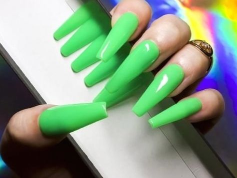 Our juiciest green!   *PLEASE READ our FAQ before ordering -  this includes important information about creation times, sizing and shipping time frames! Also, be sure your nail sizing is correct as we are not responsible for incorrectly sized orders. Nail Sizing Kits can be found here!* #coffinnails #nail ideas #nailsacrylic Nails Acrylic Lime Green, Long Nail Designs Green, Mothers Day Nails Acrylic, Mothers Day Nails, Rockstar Nails, Nails Birthday, Faux Nails, Neon Green Nails, Green Acrylic Nails