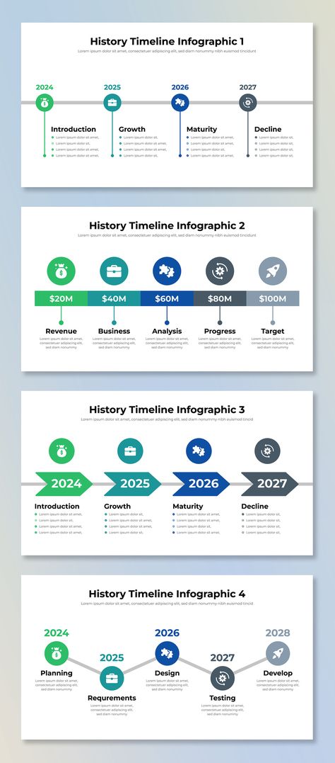 A 10-slide template that can be used to create a visually appealing and engaging timeline presentation for any historical topic. Includes pre-formatted text boxes, icons, and Timeline Presentation, History Presentation, Infographic Timeline, Free Powerpoint Presentations, Timeline Template, Powerpoint Tips, Learn History, Timeline Infographic, Business Templates