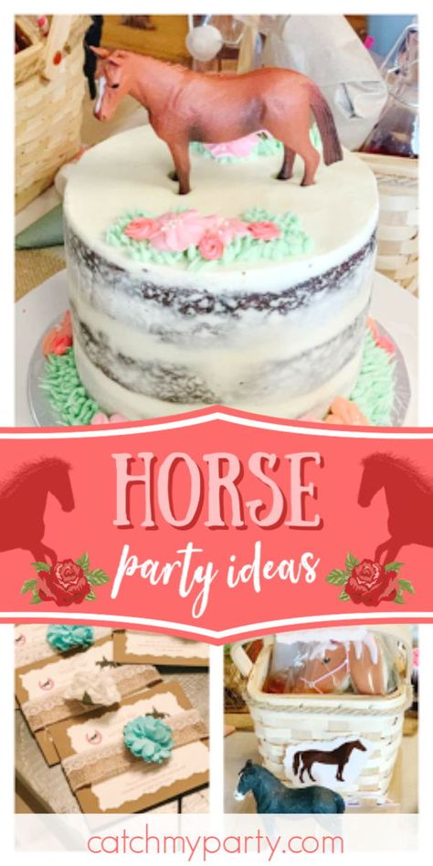 Horse Party Cake, Horse Cakes For Girls Birthday Parties, Horse Birthday Cake Girl, Orbit Cake, Horse Birthday Party Ideas Girl, Horse Cakes Birthday, Horseback Riding Birthday Party, Horse Themed Cake, Girl Horse Birthday Party