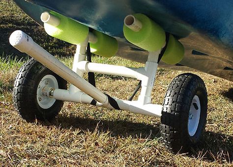 Inexpensive DIY Kayak Cart That Will Last Forever | Hiking Earth Kayak Wheels, Kayak Outriggers, Kayak Carrier, Kayak Fishing Diy, Kayak Ideas, Kayak Cart, Pedal Boat, Kayak Trailer, Lake Fun