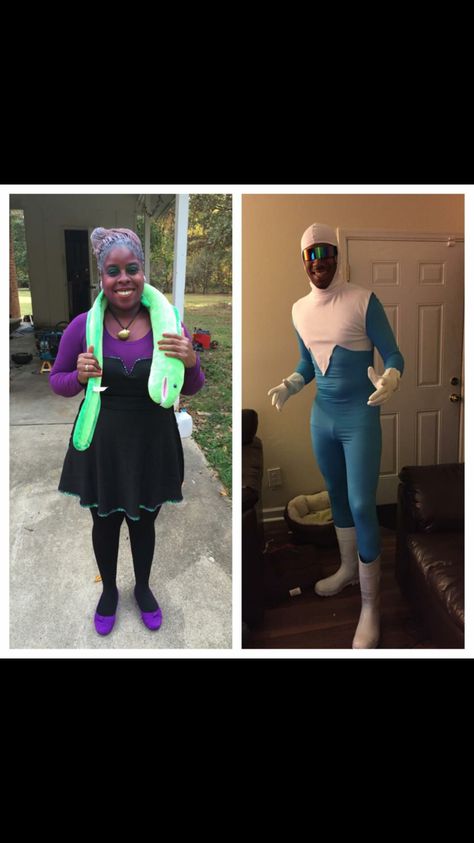 DIY Ursula and Frozone costumes! Frozone Costume, Family Halloween Costumes, Family Halloween, Halloween Costumes, Holidays, Halloween