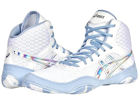 ASICS Matblazer Women's Shoes White/Mist Cute Wrestling Shoes, Pink Wrestling Shoes, Wrestling Shoes Aesthetic, Nike Wrestling Shoes, Wrestling Aesthetic, Asics Wrestling Shoes, Wrestling Clothes, Wrestling Boots, Jordans Sneakers Outfit