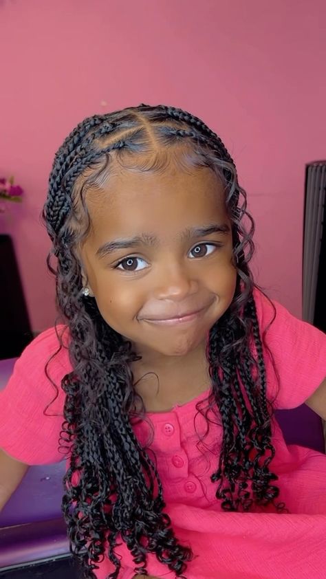 ThePinkyAffect | RoRoooo 🌸🌸 Alicia Keyz x boho 💞💞💞 | Instagram Boho Braids Kids Black, Curly Braids For Kids, Boho Braids For Kids, Boho Braids Kids, Kids Boho Braids, Hair Styles For Curly Hair Kids, Curly Hairstyles Kids, Girls Braided Hairstyles Kids, Kids Cornrow Hairstyles