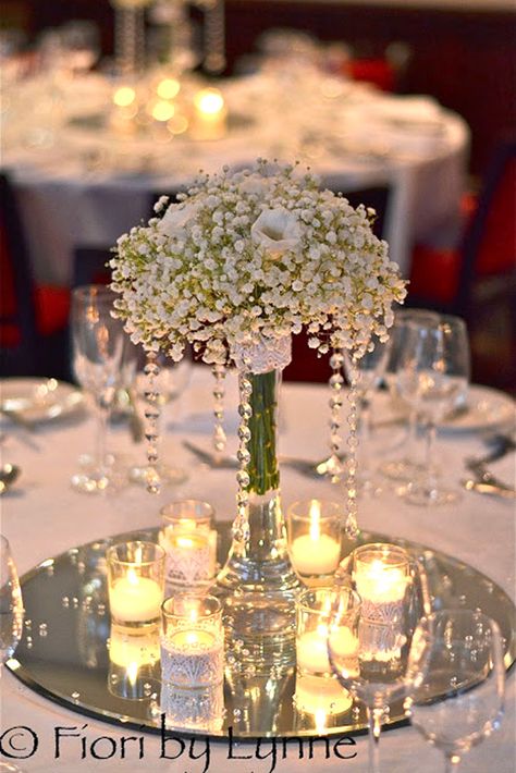 Fabulous Mirror Wedding Ideas ❤ See more: http://www.weddingforward.com/mirror-wedding-ideas/ #wedding #decorations #ideas Eiffel Tower Vases, Tower Vase, Rustic Wedding Decorations, Breath Flowers, Tafel Decor, Spring Wedding Inspiration, Wedding Table Decorations, Baby's Breath, Wedding Table Centerpieces