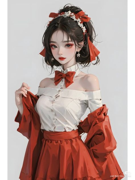 Pfp Girl, Outfit Anime, Stage Outfit, Cute Love Wallpapers, Anime Dress, Baddie Makeup, Fashion Inspiration Design, Red Outfit, Stage Outfits