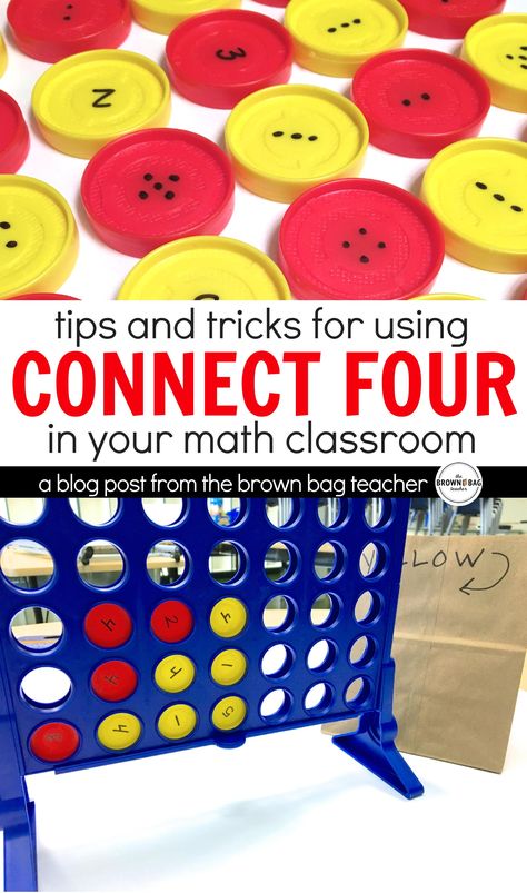 Using math centers during Guided Math each day, I feel like I am always looking for simple centers that are easy to differentiate. This idea for using Connect 4 to add to 10, 15, and 20 is so smart and EASY to do! Plus, there are FREE visual directions ready to go. Connect 4 Math Game, Connect 4 Game, Family Math Night, Math Centres, Math Night, Connect 4, Connect Four, Fractions Decimals, Second Grade Math