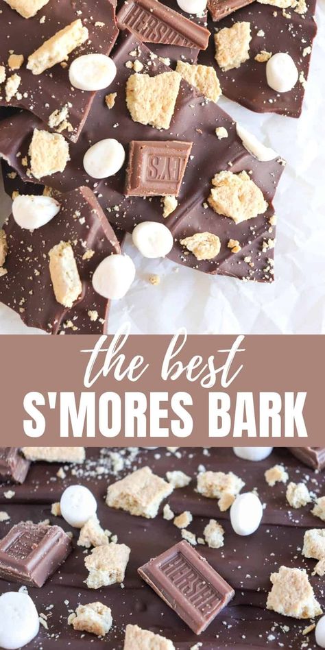 Smores Bark, Smores Flavors, Bark Recipes Easy, Rv Recipes, Christmas Bark Recipes, Chocolate Smores, Healthy Dark Chocolate, Chocolate Bark Recipe, Smore Recipes