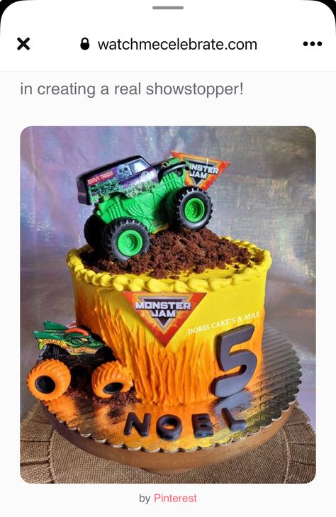 Pastel Monster Truck, Grave Digger Cake, Monster Truck Birthday Cake, Monster Jam Birthday Party, Monster Jam Birthday, Monster Jam Party, Truck Birthday Cakes, Monster Truck Cake, Truck Cake