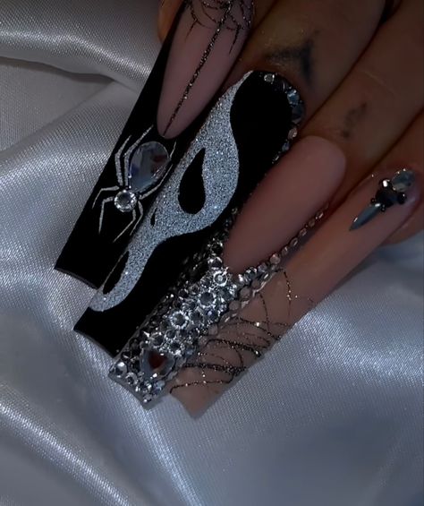 Hallow Nails, Dear Nails, January Nails Winter, Cute And Easy Nails, Classy Winter Nails, Nails Aesthetics, Spooky Nail, Hair Tomboy, Horror Nails