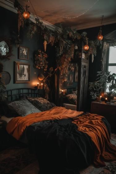 Decor Ideas Bedroom, Dark Home Decor, Home Decor Ideas Living Room, Dark Home, Dream Room Inspiration, Room Makeover Bedroom, Cozy Room, Bedroom Aesthetic, Aesthetic Bedroom