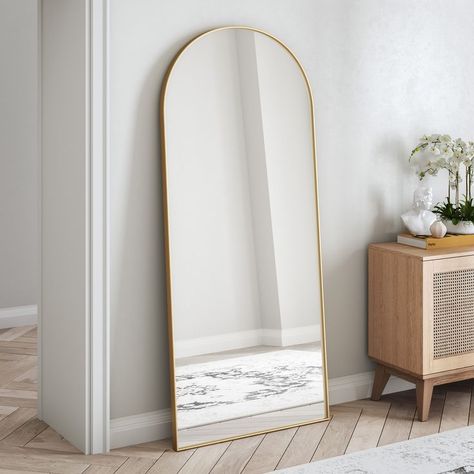 Don't risk 7 years of bad luck 🔮 We see a shiny new future for you with up to 20% off our best selling mirrors! 🌟 Arc Mirror, Gold Arch Mirror, Arched Full Length Mirror, Full Length Floor Mirror, Luxe Bedroom, Floor Standing Mirror, Interior Design Sketches, Arched Mirror, Metal Arch