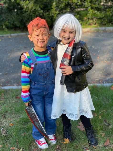 Halloween. Kids Chucky Diy Chucky Costume Kids, Kids Chucky Costume, Diy Chucky Costume, Chucky Bride Of Chucky, Chucky Bride, Chucky Costume, Bride Of Chucky, Halloween Kids, Kids Costumes