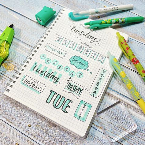 Simple Header, Handwriting Inspo, Header Ideas, Bulletin Journal, Hello Tuesday, Title Ideas, Bujo Doodles, Bond Paper Design, Bulletin Journal Ideas