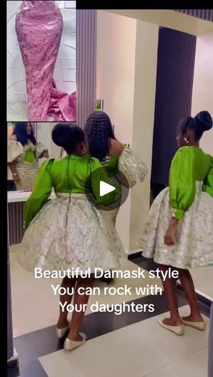 Damask Styles For Children, Damask Styles For Kids, Damask Dress For Kids, Damask Gown Styles For Children, Children Gown Styles, Damask Gown Styles, Gown For Children, Damask Gown, Damask Dress