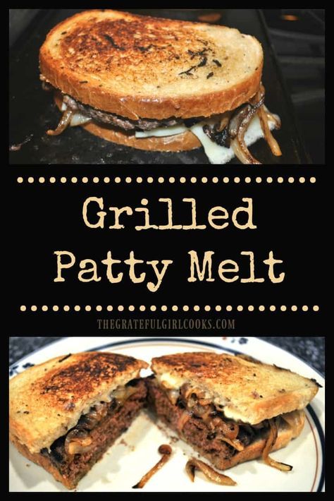 Make classic grilled patty melts from the comfort of home! Seasoned beef, rye bread, caramelized onions, and gooey cheese create a delicious grilled sandwich! via @gratefuljb Rye Sandwich Ideas, Sandwiches With Rye Bread, Patti Melt, Party Melt, Patty Melt Sandwich, Hawaii Bbq, Gourmet Sandwiches Recipes, Dinner Staples, Rye Bread Sandwiches