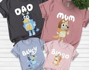 Bluey Birthday Shirt, Bluey Shirt, Fiesta Bluey, Bluey Characters, Family Birthday Party, Bluey Party, Second Birthday Ideas, Family Birthday Shirts, Bluey Birthday