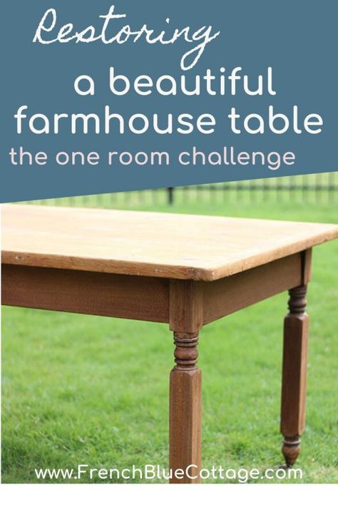 I restored this antique farmhouse style table by stripping off layers of paint. This pine table is part of my new art studio and crafting room in the one room challenge. #oneroomchallenge #betterhomesandgardens #pinetable Crafting Room, Pine Dining Table, Farmhouse Style Table, Chintz Fabric, Painted Desk, Sewing Basket, Paint Storage, Pine Table, Harvest Table