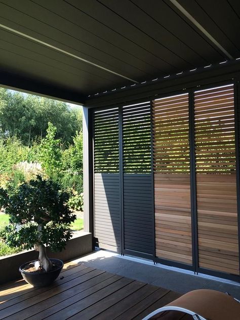 Outdoor Louvres Patio, Shutters Repurposed Decor, Exterior Blinds, Farmhouse Shutters, Outdoor Shutters, Rustic Shutters, Balcony Privacy Screen, Balcony Privacy, Patio Flowers