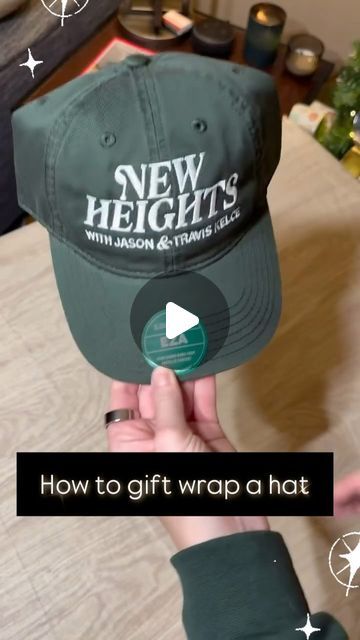 How To Wrap Hats For Christmas, Wrap A Hat Gift, How To Wrap A Cap For Gift, Hat Wrapping Ideas, How To Wrap A Hat, How To Wrap A Baseball Hat For A Gift, How To Wrap A Hat For A Gift, T Shirt Gift Wrapping Ideas, Gift Wrap Clothes