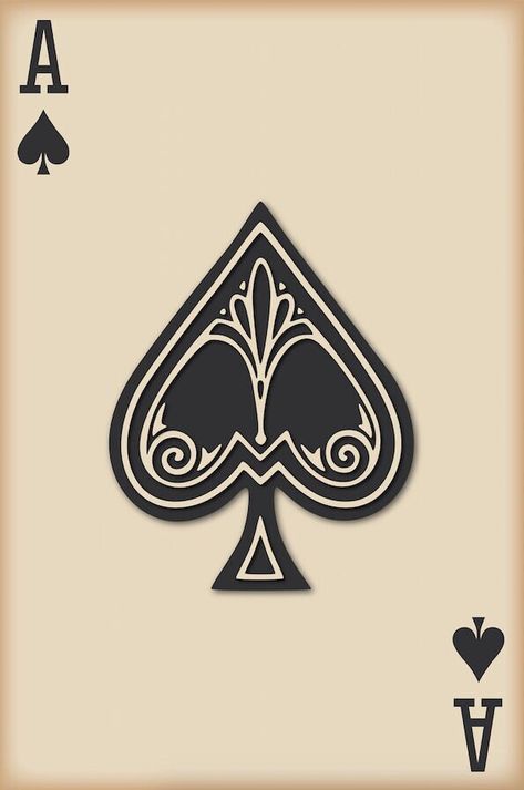 Playing Card Pattern, Ace Of Spades Tattoo, Spade Symbol, Playing Card Print, Spade Tattoo, Ace Tattoo, Jack Of Spades, Ace Card, Playing Cards Art