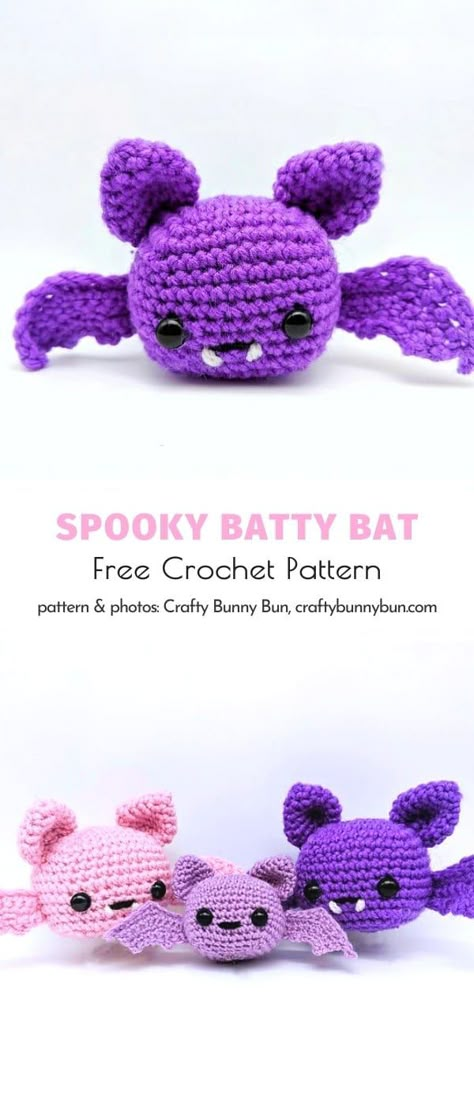 Easy Bat Crochet Pattern, Super Bulky Amigurumi, Crochet Bat Bag, Quick Halloween Crochet, Alternative Crochet Ideas, Things To Crochet With Black Yarn, Amigurumi Bat, Crochet Pour Halloween, Crochet Bat