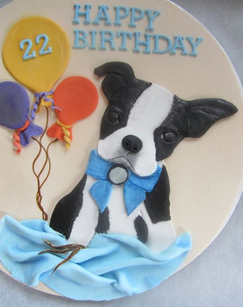 Boston Terrier Cake Topper Boston Terrier Birthday, Boston Terrier Cake, Baking Birthday Cake, Topper For Cake, Cake Themes, Boston Bull Terrier, 10 Cake, Lion King Party, Boston Terrier Funny