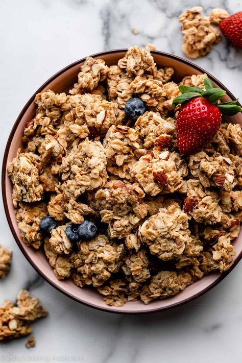 How To Make Granola Clusters, Homemade Restock, Homemade Granola Clusters, Granola Clusters Recipe, Crispy Granola, Make Granola, Egg Free Baking, How To Make Granola, Homemade Granola Healthy