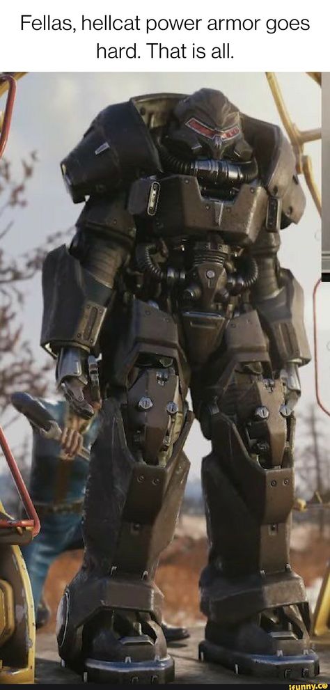 Power Armor Fallout, Fallout Power Armor, Hell Cat, Zed League Of Legends, Fallout Fan Art, Fallout Concept Art, Futuristic Armor, Power Armour, Fallout 76