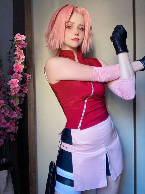 Sakura Haruno Cosplay, Sakura Cosplay, Leather Gloves Women, Kakashi Sensei, Naruto Cosplay, Sakura Uchiha, Naruto Girls, Anime Oc, Sakura Haruno