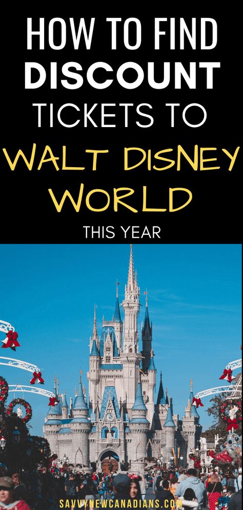 Learn about the best way to get Disney tickets cheap online! While tickets to Disney can be very expensive, there are tricks to finding them at a discount so you can save money. Find out how to buy Disney World tickets cheap! #disney #disneyland #disneyticketdiscount #disneyvacation #discountdisneyworldticket #magickingdom via @savvyfinances Cheap Disney Tickets, Discount Disney World Tickets, Disney Cheap, Frugal Travel, Disney Tickets, Disney World Tickets, Disneyland Tickets, Hollywood Studios Disney, Disney World Tips And Tricks