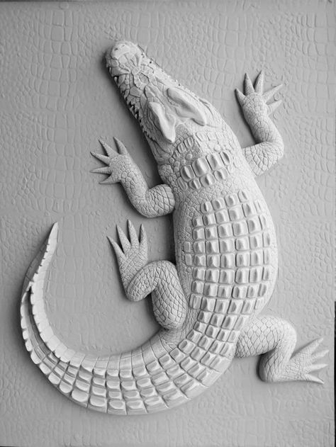 Alligators Art, Pottery Animals, Sculpture Art Clay, Cardboard Sculpture, Relief Sculpture, Plaster Art, Ceramics Pottery Art, Ceramic Animals, Animal Projects