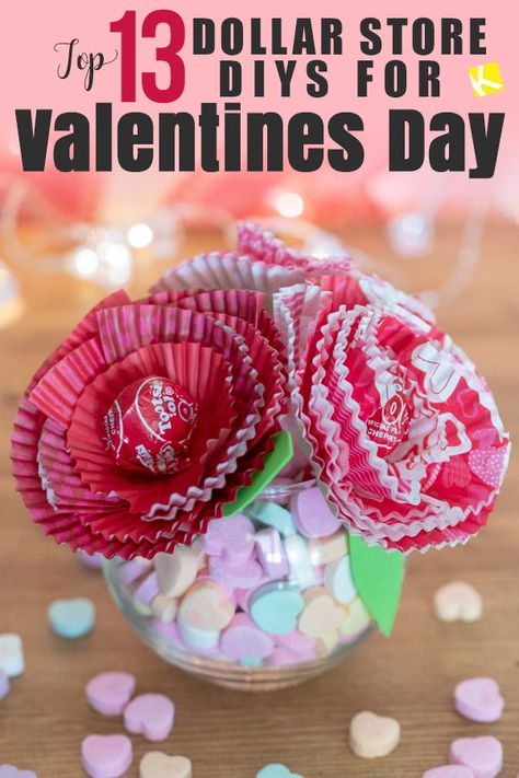 Valentine's day DIY gifts can be beautiful and inexpensive to make when you use items found at the dollar store! Give your valentine a homemade gift that was cheap to make but made with love. #valentinesday #gifts #diy Dollar Store Diys, Church Valentines, Valentines Ideas For Him, Homemade Valentines Gift, Valentine Centerpieces, Valentines Baking, Christian Valentines, Easy Valentine Crafts, Valentines Gift Bags