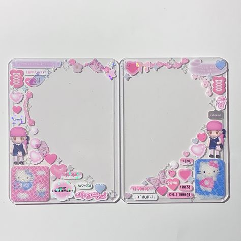 Hello Kitty Toploader, Heart Toploader Deco, Heart Toploader, Toploader Deco Ideas, Deco Toploader, Polco Deco, Pc Decoration, Kpop Deco, Toploader Deco