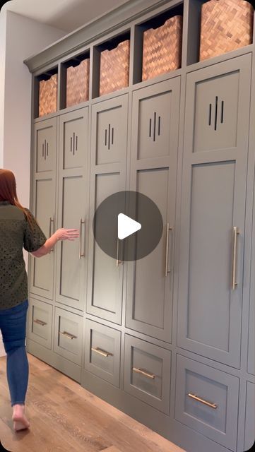 Maven Design Co. on Instagram: "More hidden doors and more surprises in our more recent Midway project. Stay tuned to the end! 

#designwithmaven #interiordesign #dreamhome #luxeliving #hiddendoor #hiddenslide #customhomedesign #utahinteriordesigner #parkcityhomes #mudroom" Hidden Door Mudroom, Mudroom Hidden Door, Hidden Lockers Ideas For Home, Tiny House Mudroom, Small Mudroom Storage, Hidden Locker In Wardrobe, Hidden Mudroom, Concealed Mudroom Storage, Mud Room And Pantry Combo