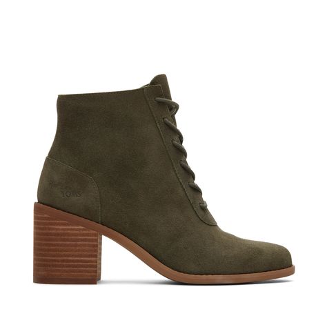 Evelyn Olive Suede Lace-Up Heeled Boot Leather Heeled Boots, Black Leather Heels, Wide Boots, Suede Lace, Green Suede, Matches Fashion, Lace Up Heels, Mid Calf Boots, Flowy Dress