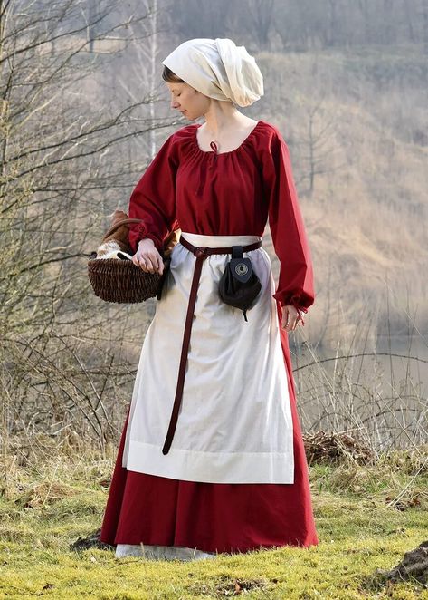 Medieval Maid Dress, Medieval Maid, Medieval Underdress, Peasant Style Medieval Linen Dress For Larp, Peasant Style Linen Medieval Dress For Larp, Maid Dress, Medieval Dress, Dresses, Quick Saves