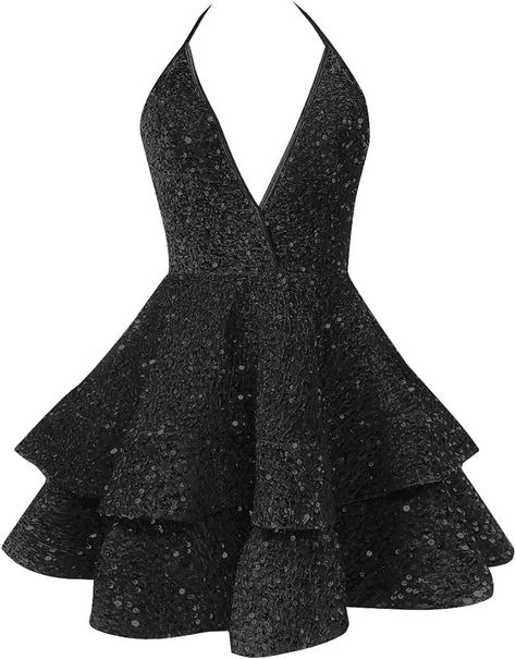 Black Sparkly Short Dress, Middle School Prom Dresses, Glitter Dress Black, Sparkly Short Dress, Prom Dress 2023, Cocktail Party Gowns, Glitter Dress Short, Black Glitter Dress, Prom Dress For Teens