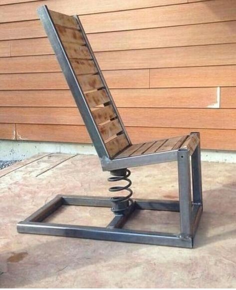 Koti Diy, Welded Furniture, Woodworking Chair, Kursi Bar, Woodworking Shows, Woodworking Bed, Industrial Design Furniture, Welding Art Projects, Diy Welding