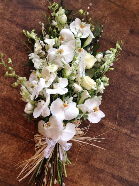 Orchid And Jasmine Bouquet, White Dendrobium Orchids, Simple Wedding Bouquets, Mother's Day Bouquet, Vanda Orchids, Orchid Bouquet, Brides Bouquet, Dendrobium Orchids, Orchid Wedding