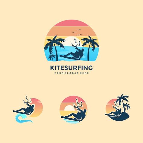 Kite surfing design concept illustration... | Premium Vector #Freepik #vector #kitesurf #windsurfing #surfer #surfing-surfer Kite Surfing Illustration, Concept Illustration, Kitesurfing, Psd Icon, Windsurfing, Kite Surfing, Design Concept, Special Person, Vector Photo