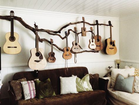 Guitar Hanging Ideas, Guitar Corner, Guitar Display, Guitar Rack, Guitar Wall, Wall Mount, Guitar, Wall Hanging, The Originals