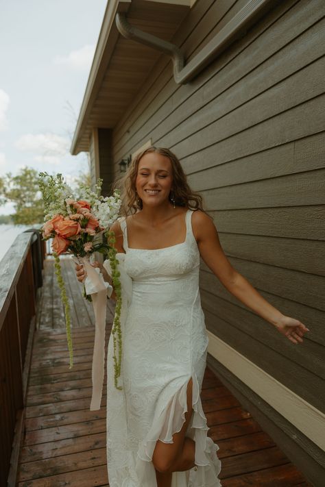 Bride wearing a lace wedding dress Wedding Dress Photography, Free Spirited Woman, Dress Photography, Lace Bride, Unique Bride, Grace Loves Lace, Appointment Book, Yes To The Dress, Book An Appointment