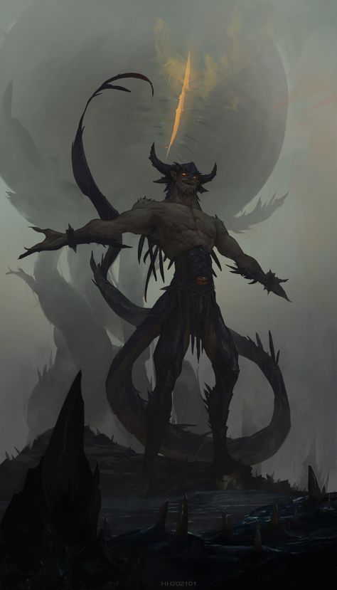 ArtStation - T28, LI HH Mob Boss Art, Demon Design Character Concept, Fantasy Demon Art, Fantasy Monster Art, Demon Concept Art, Demonic Art, Demon Artwork, Dream Demon, Demon Character